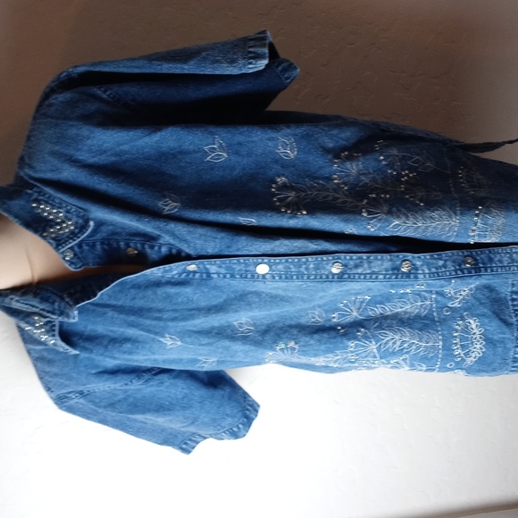 Vintage Club Z Denim Button Down Shirt - Picture 1 of 6